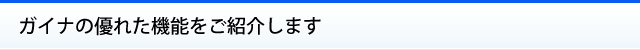 ガイナの優れた機能をご紹介します